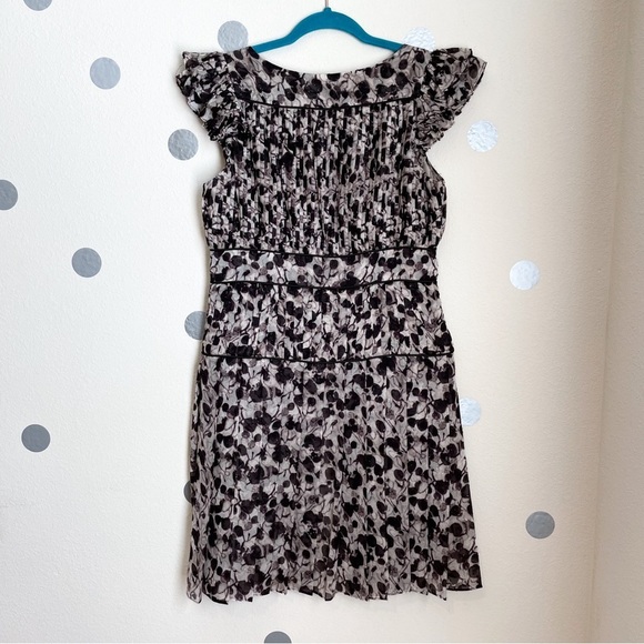 Cynthia Steffe Silk Cap-Sleeve Midi Dress with Metallic Threads - Picture 2 of 10